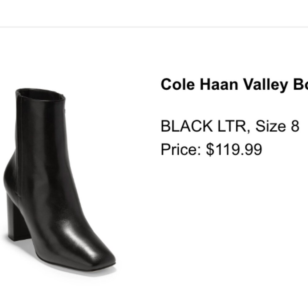 Cole Haan Valley Bootie (Women) Size 8 - Worn once